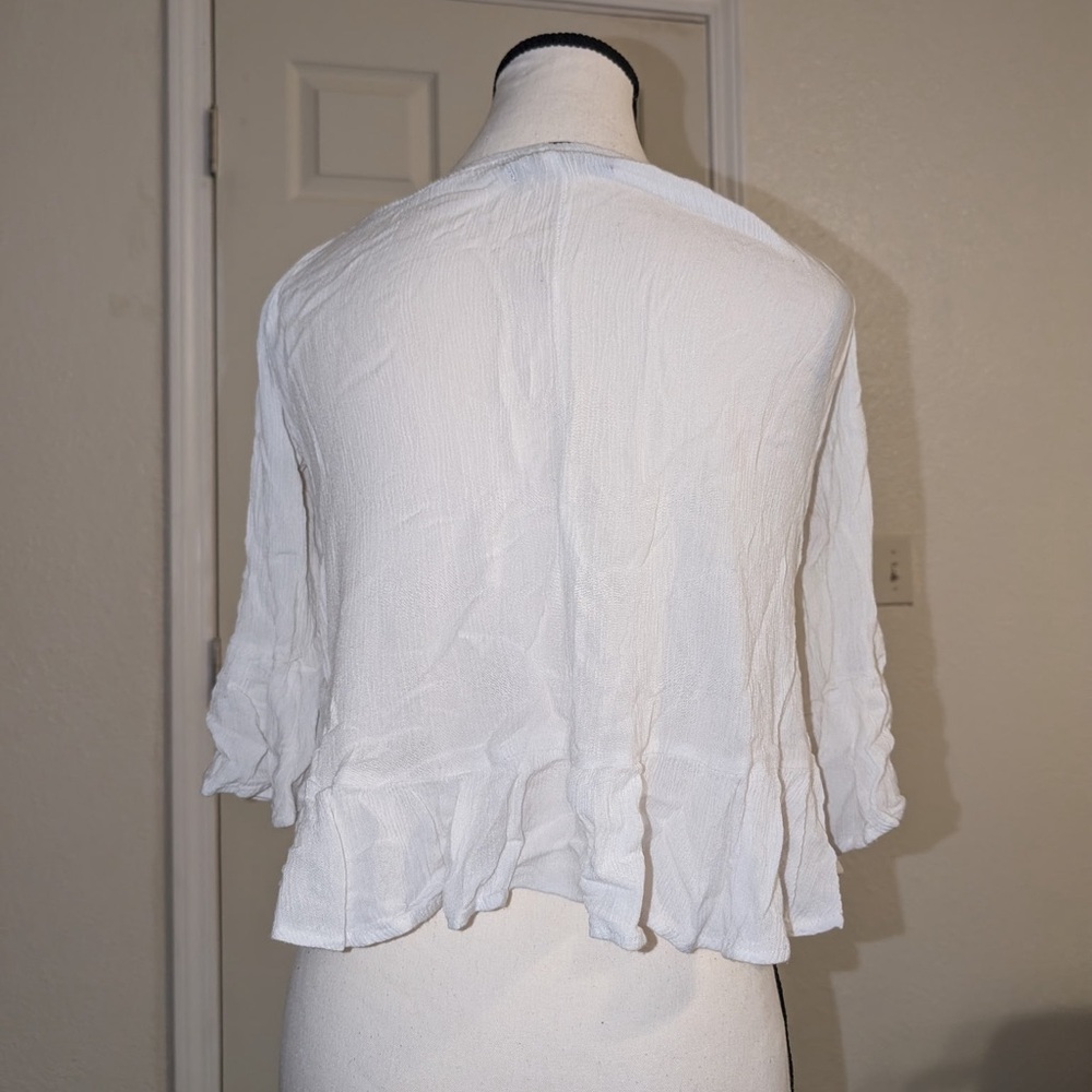 New Look White Ruffle Hem Blouse
